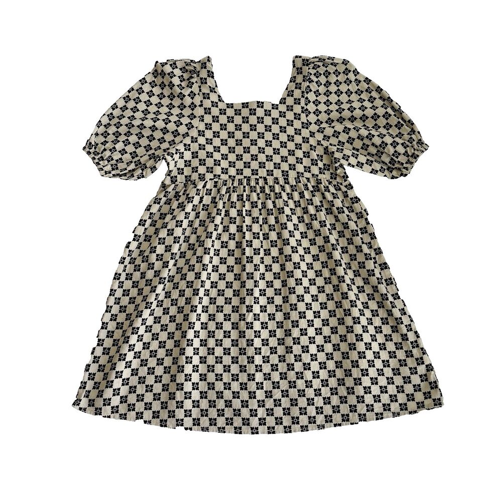 Rylee + Cru Gretta Babydoll Dress Flower Check 8/9 yrs